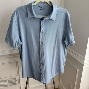 VRST Light Blue Men's Short Sleeve Button Down Shirt Size L